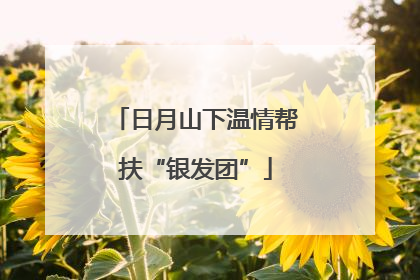日月山下温情帮扶“银发团”