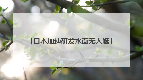 日本加速研发水面无人艇