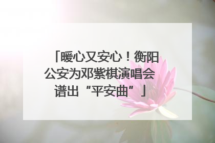 暖心又安心！衡阳公安为邓紫棋演唱会谱出“平安曲”