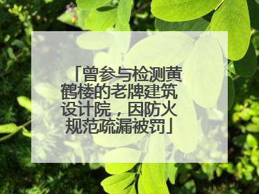 曾参与检测黄鹤楼的老牌建筑设计院，因防火规范疏漏被罚