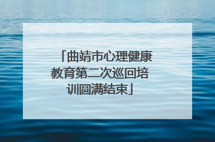 曲靖市心理健康教育第二次巡回培训圆满结束