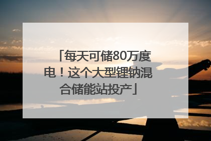 每天可储80万度电！这个大型锂钠混合储能站投产