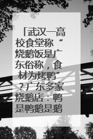 武汉一高校食堂称“烧鹅饭是广东俗称，食材为烤鸭”？广东多家烧鹅店：鸭是鸭鹅是鹅