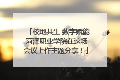 校地共生 数字赋能 菏泽职业学院在这场会议上作主题分享！