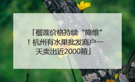 榴莲价格持续“降维”！杭州有水果批发商户一天卖出近2000箱