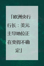 欧洲央行行长：美元主导地位正在变得不确定