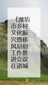 潍坊市乡村文化振兴暨移风易俗工作推进会议在诸城召开