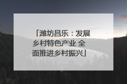 潍坊昌乐：发展乡村特色产业 全面推进乡村振兴