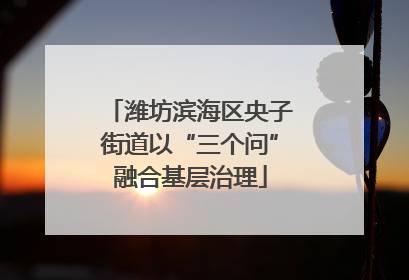 潍坊滨海区央子街道以“三个问”融合基层治理