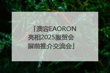 澳容EAORON亮相2025服贸会展前推介交流会