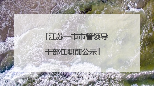 江苏一市市管领导干部任职前公示