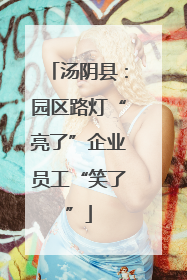 汤阴县：园区路灯“亮了”企业员工“笑了”