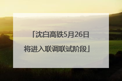 沈白高铁5月26日将进入联调联试阶段