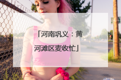 河南巩义：黄河滩区麦收忙