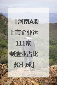 河南A股上市企业达111家 制造业占比超七成