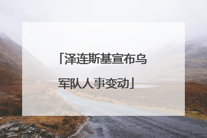 泽连斯基宣布乌军队人事变动