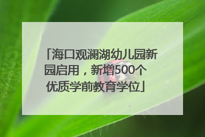 海口观澜湖幼儿园新园启用，新增500个优质学前教育学位