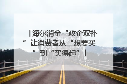 海尔消金“政企双补”让消费者从“想要买”到“买得起”