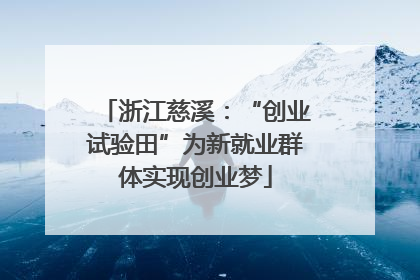 浙江慈溪：“创业试验田”为新就业群体实现创业梦