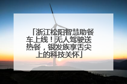 浙江松阳智慧助餐车上线！无人驾驶送热餐，银发族享舌尖上的科技关怀