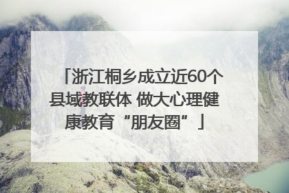 浙江桐乡成立近60个县域教联体 做大心理健康教育“朋友圈”