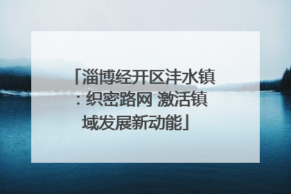 淄博经开区沣水镇：织密路网 激活镇域发展新动能