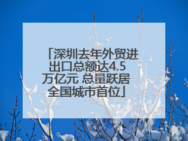 深圳去年外贸进出口总额达4.5万亿元 总量跃居全国城市首位