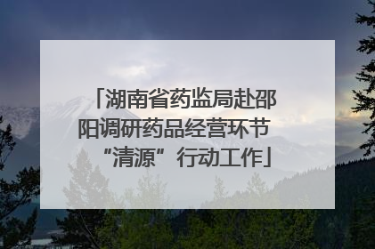 湖南省药监局赴邵阳调研药品经营环节“清源”行动工作