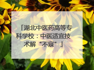 湖北中医药高等专科学校：中医适宜技术解“不寐”