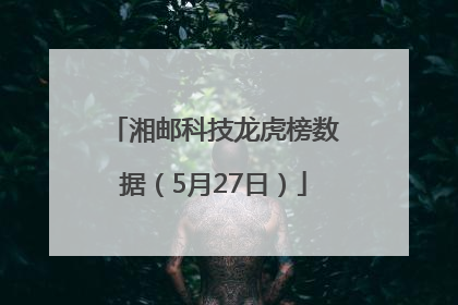 湘邮科技龙虎榜数据（5月27日）