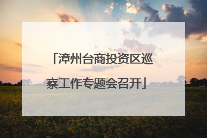 漳州台商投资区巡察工作专题会召开