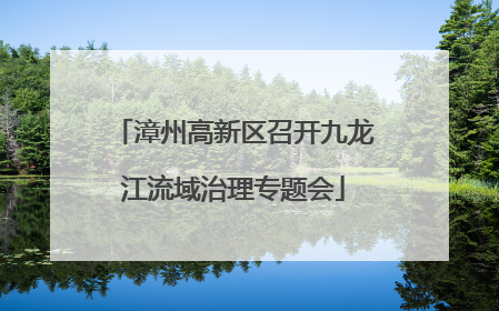 漳州高新区召开九龙江流域治理专题会