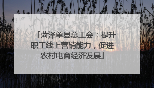 菏泽单县总工会：提升职工线上营销能力，促进农村电商经济发展
