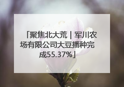 聚焦北大荒｜军川农场有限公司大豆播种完成55.37%