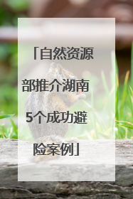 自然资源部推介湖南5个成功避险案例