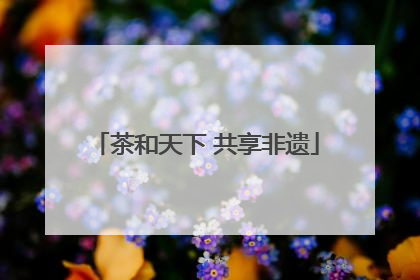 茶和天下 共享非遗