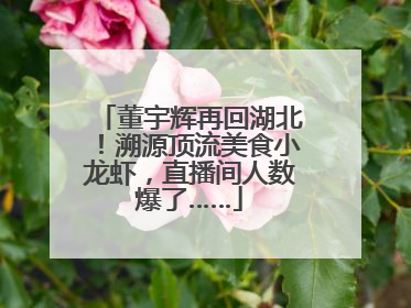 董宇辉再回湖北！溯源顶流美食小龙虾，直播间人数爆了……