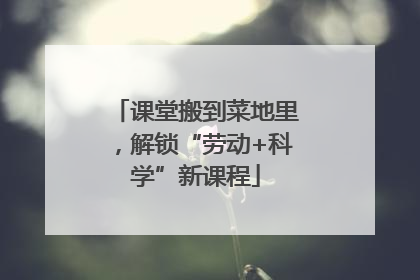 课堂搬到菜地里，解锁“劳动+科学”新课程