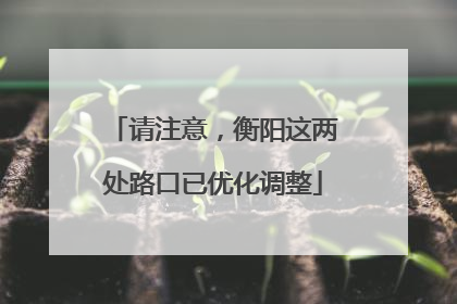 请注意，衡阳这两处路口已优化调整