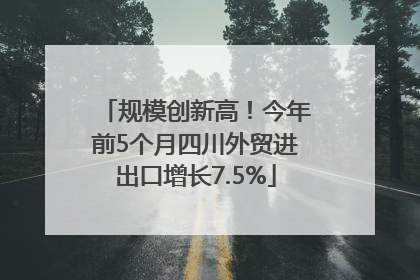 规模创新高！今年前5个月四川外贸进出口增长7.5%