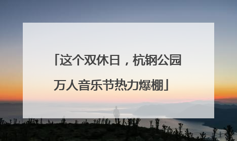 这个双休日，杭钢公园万人音乐节热力爆棚