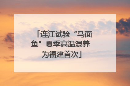 连江试验“马面鱼”夏季高温混养 为福建首次