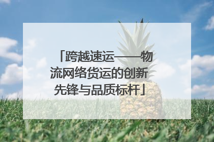 跨越速运——物流网络货运的创新先锋与品质标杆