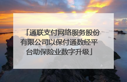 通联支付网络服务股份有限公司以保付通数经平台助保险业数字升级