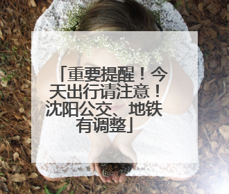重要提醒！今天出行请注意！沈阳公交、地铁有调整