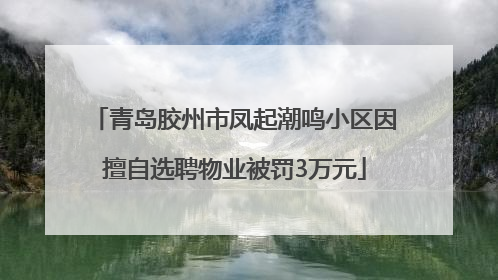 青岛胶州市凤起潮鸣小区因擅自选聘物业被罚3万元