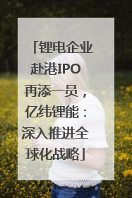 锂电企业赴港IPO再添一员，亿纬锂能：深入推进全球化战略