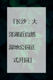长沙：大泽湖近自然湿地公园正式开园