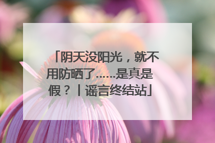 阴天没阳光，就不用防晒了……是真是假？丨谣言终结站