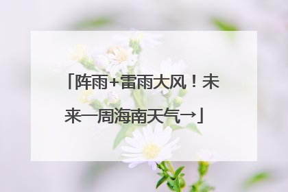 阵雨+雷雨大风！未来一周海南天气→